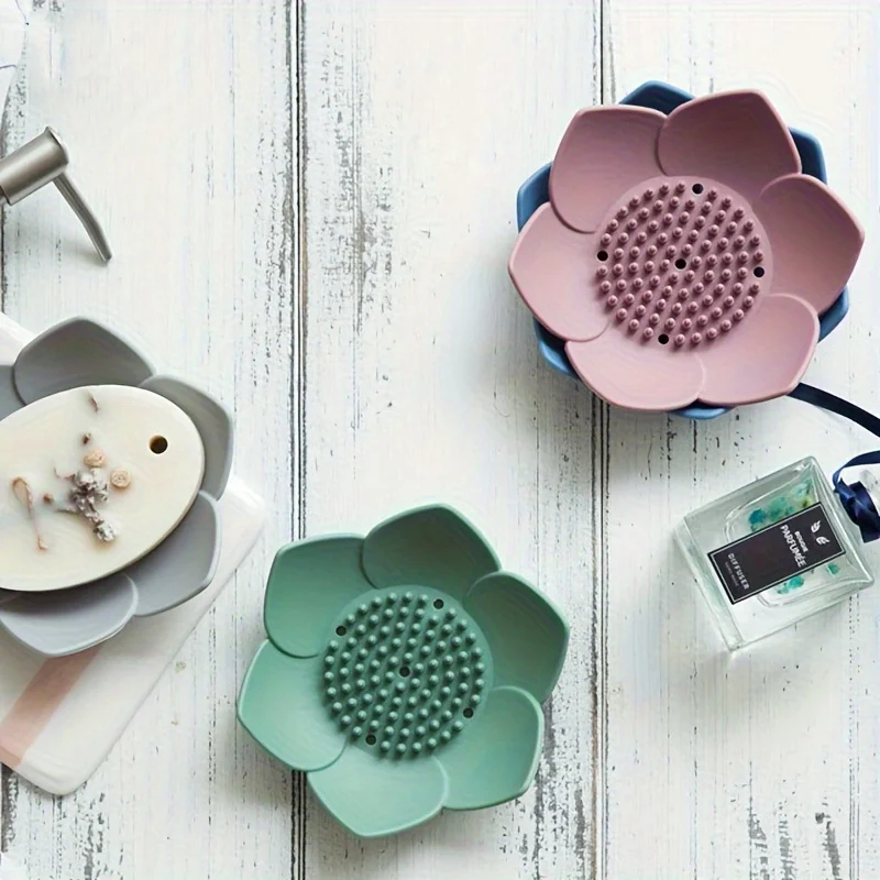 1pcs Bathroom Soap Box Lotus D - Soap Dish Draining review and price